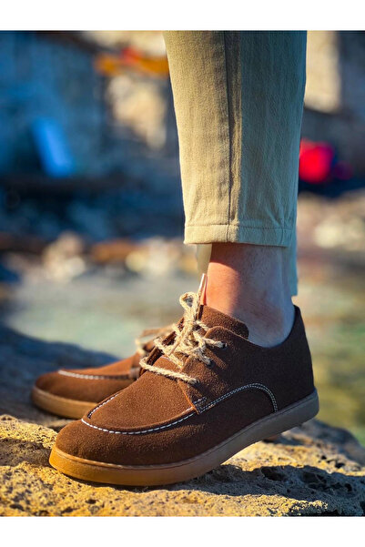 Zerenyus Zrk-X5 Brown Suede Lace-Up Daily Men's Casual Shoes