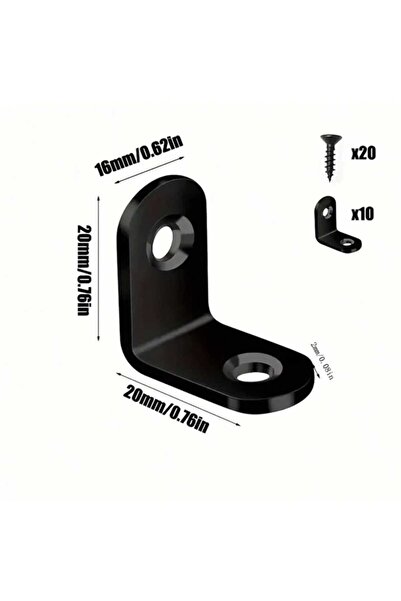 VEYA 30 قطعة زاوية تثبيت على شكل حرف L مع المسامير ربط الزاوية القوية داعم زا...