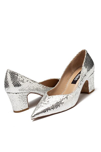 Dedos Women's Snake Patterned Casual Heeled Shoes 5000