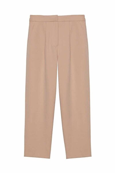 Quzu Kemer Detaylı Kadın Pantolon 71154 BEJ