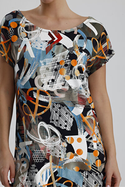 Sense Lycra Viscose Mini Viscose Dress |   Blz36387 Orange Khaki