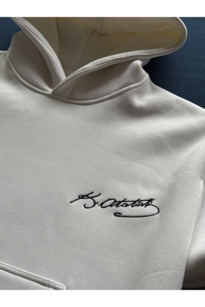 CATHC Atatürk İmzalı Sweatshirt Hoodie - Nakışlı - Gençliğe Hitabe Sweatshirt Hoodie - Oversize - Unisex