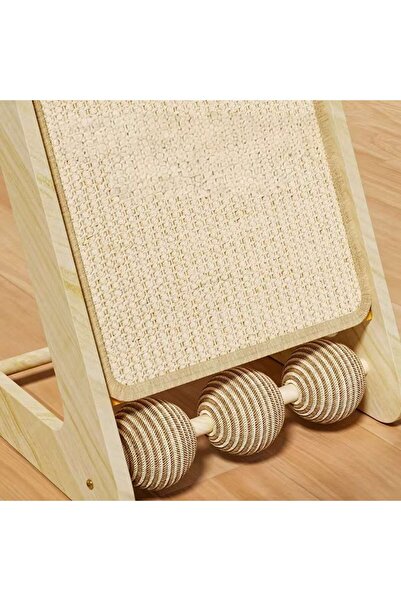 Floria Wooden Cat Scratching Post and Playground |   Natural Rope, Decorative Design