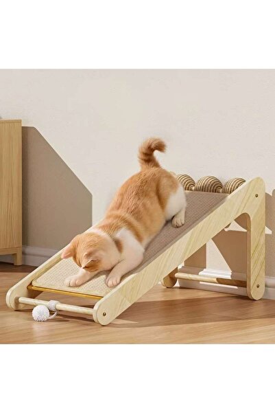 Floria Wooden Cat Scratching Post and Playground |   Natural Rope, Decorative Design