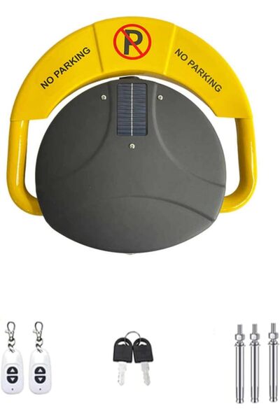 SCROLLS Automatic Car Parking Barrier Charged by Power Cable & Solar Panel Remote Control 50m Size:46X46X8cm