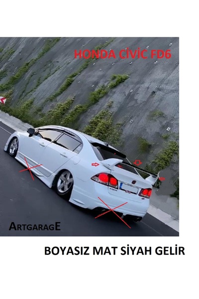 Bodykitartgarage CİVİC FD6 YÜKSEK SPOİLER(BOYASIZ)FİBERGLASS