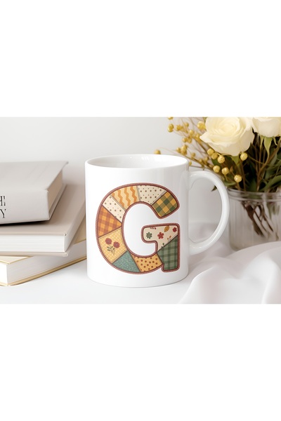 Beramussa كوب بتصميم مرقع بطابع الخريف والشتاء مع حرف G - هدية خاصة لمحبي الأ...