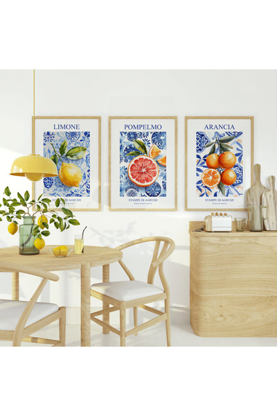 Esci Design Set de pictură din 3 piese cu rame din lemn - Set de pictură în t...