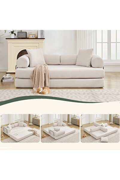 puffiber Dönüştürülebilir Yataklı Çekyat,Katlanabilir Yataklı Kanepe,Oturma O...