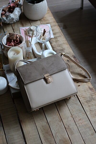 Moom Bag Women's Mink Suede Cover Detailed Adjustable Strap Shoulder Bag