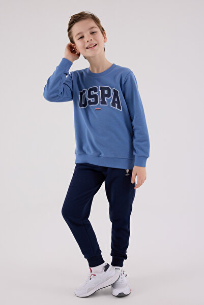 U.S. Polo Assn. U.S. Polo Çocuk Mavi Uzun Kol Cepli Logo Baskılı İkili Takım VR.U22.S2.7.Ç01