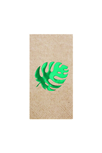 Story مناديل ورقية ملونة من الكرافت مقاس 33 × 33 سم، مزينة بنمط أوراق الشجر، ...