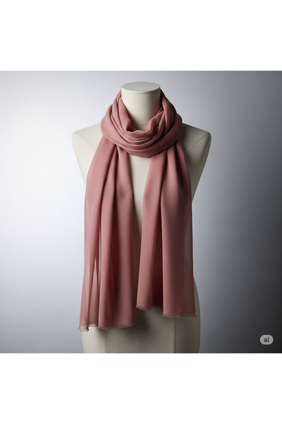 karanfil Tesettür Women's Dried Rose Chiffon Shawl