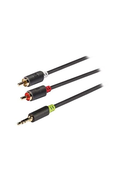 OEM Audio cable Stereo jack 3.5mm male - 2x RCA male 5m gray Konig