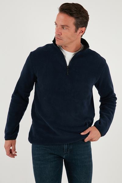 Buratti Slim Fit Half Zipper Stand Collar 2-Pack Fleece Men's Polar 5906003S2