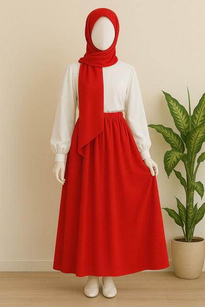 Misue Handmade Medina Silk Hijab Skirt, Long Flared Skirt, Flowy Egyptian Silk Flared Skirt, Hijab Modest Clothing