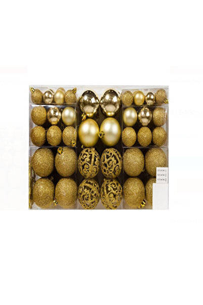 OEM Set of 100 gold Christmas balls, Yumoji