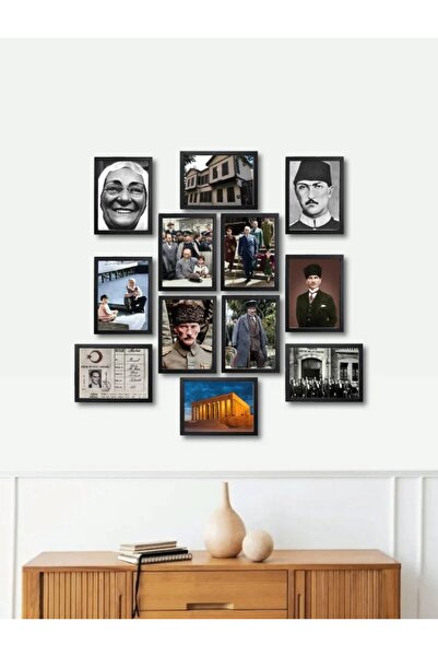 FORONEUS Ataturk Corner 12-Piece Frame-Looking Wooden Painting Set, Mdf Paint...