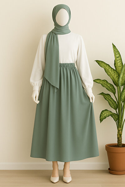 Misue Handmade Medina Silk Hijab Skirt, Long Flared Skirt, Flowy Egyptian Silk Flared Skirt, Hijab Modest Clothing