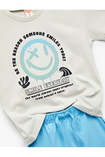 Koton Printed Cotton 2-Piece T-Shirt and Shorts Set