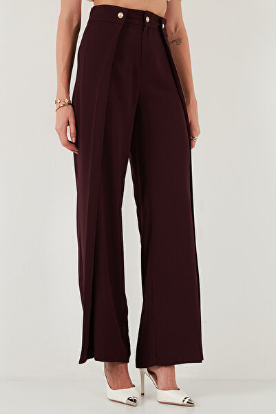 Lela Buttoned Pleat Detail Wide Leg High Waist Wide Leg Pants Pants 68351133