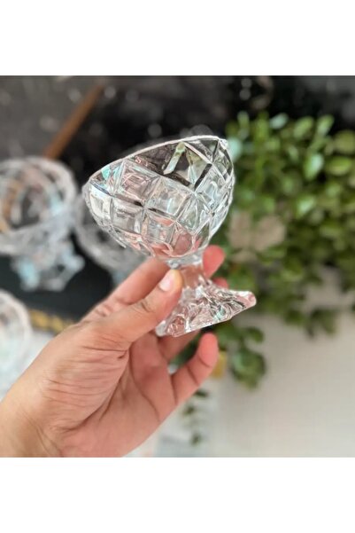 AuraStile 6 lı Cam Ayaklı Dondurmalık I Kahvaltılık Sunumluk Kase I Çerezlik ...