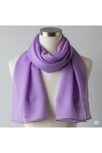 karanfil Tesettür Women's Lavender Color Chiffon Shawl