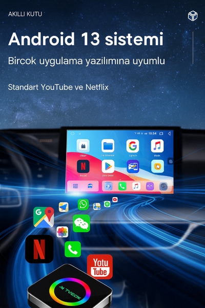 Omaze Kablosuz Carplay Video Oynatıcılı Apple ve Android Uyumlu Youtube Netflix ve Google Destekli