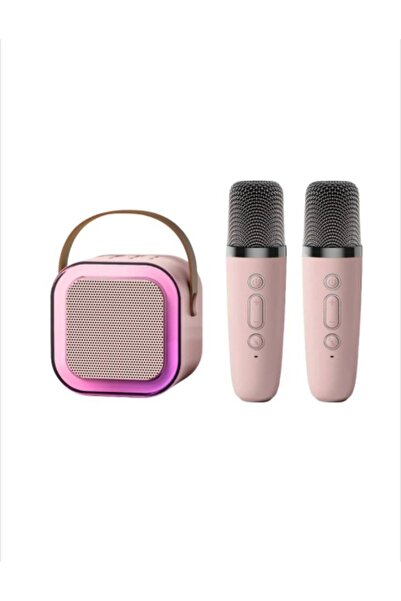 karaoke Boxă cu 2 microfoane pentru copii, roz