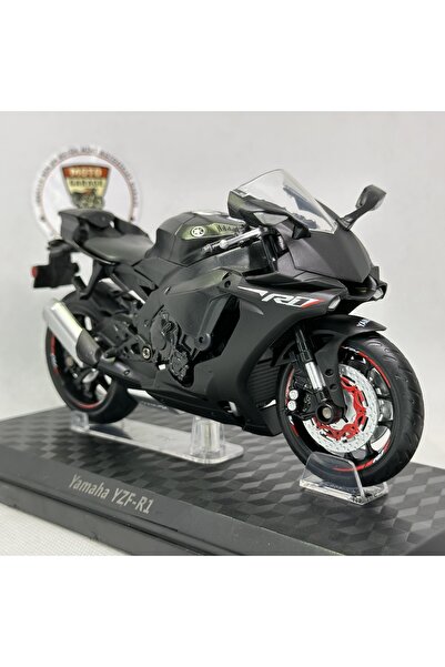 MotoGarage Yamaha YZF-R1 1:12 Stantsız Diecast Motosiklet– Siyah Mat Lisanslı...