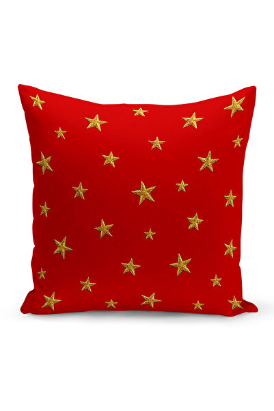 Bertille Home New Year Series Double-Sided Digital Printed Set of 4 Throw Pillow Covers (Christmas Cushion Cover)