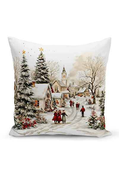 Bertille Home Двосторонній цифровий друкований чохол для різдвяних подушок Різдвяний чохол для різдвяних подушок