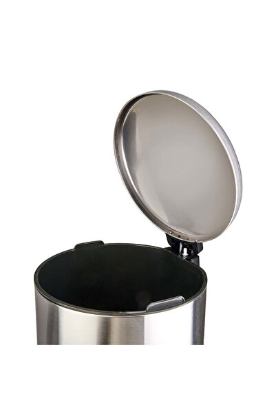 MATMEL Steel Trash Can with Lid - Inox - 30 Lt