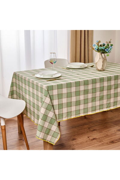 MATMEL Toscana Tablecloth - Ecru / Green - 150X220 cm