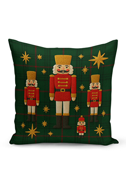 Bertille Home New Year Series Double-Sided Digital Printed Set of 4 Throw Pillow Covers (Christmas Cushion Cover)