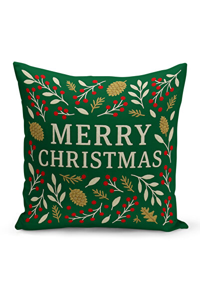 Bertille Home New Year Series Double-Sided Digital Printed Set of 4 Throw Pillow Covers (Christmas Cushion Cover)