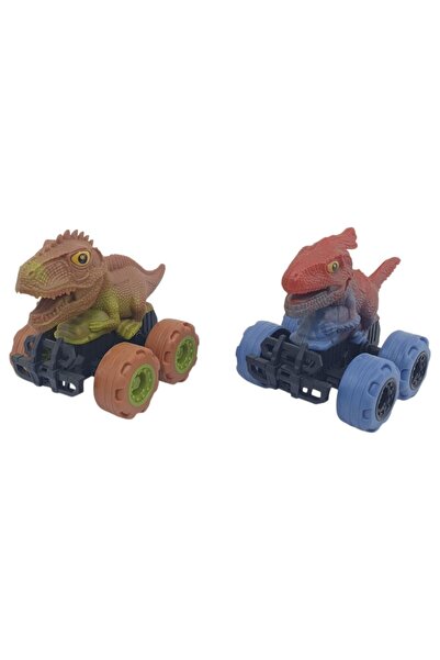 Lisinya Friction Powered Dinosaur Cars Set of 2 - 12 cm - Stegosaurus & Paras...