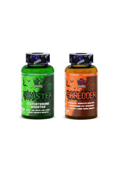 Grimsupps Grimlabs Sinister Booster Shredder Fat burner Testo Cuts Definasyon