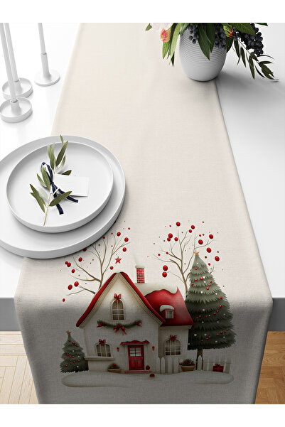 Bertille Home Yılbaşı Serisi 140x40 Cm Dijital Baskılı Runner (Christmas Noel)