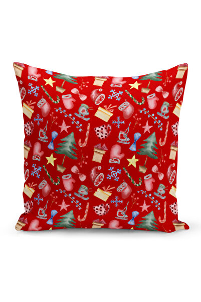 Bertille Home Πρωτοχρονιάτικη Σειρά Διπλής Όψης Ψηφιακή Εκτύπωση Μαξιλαροθήκη Ριχτάρι (Χριστουγεννιάτικο Χριστουγεννιάτικο κάλυμμα μαξιλαριού)