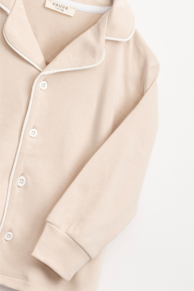 Vauva Pajama Set Girls Boys Pajama Set 100% Cotton Front Buttoned Two-Piece Set