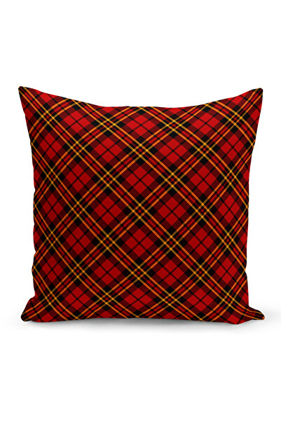 Bertille Home Коледна серия с тартан Двустранен калъф за възглавница с дигита...