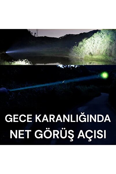 shop El Feneri 300MT Avcı,Balıkçı,Bekçi,Polis,Kamp Feneri Şarjlı Odak Ayarlı ...