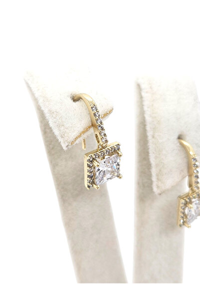 XUPING JEWELRY Pırlanta Model Zirkon Baget Kesim Zarif Sallantılı Küpeler-1.5cm-Kararmaz, Alerji Yapmaz-Ultra Hafif