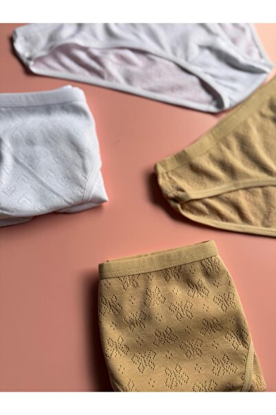 Elosia Aira Veil 3-Pack | Perforated Patterned Cotton Black, White and Skin Color Women's Panties 50E31