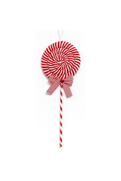 OEM Christmas Tree Decoration, Candy Cane, 3D, 45 x 16 cm, Textile, White/Red