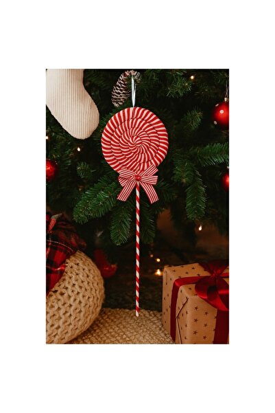 OEM Christmas Tree Decoration, Candy Cane, 3D, 45 x 16 cm, Textile, White/Red