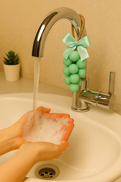 mz mazalinda صابون زينة على شكل عنقود عنب معطر، هدية يدوية الصنع، صابون أخضر للمطبخ والحمام