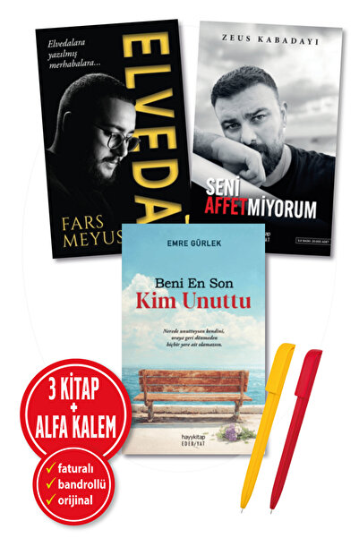 hayykitap Alfa Kalem+ Emre Gürlek Zeus Fars 3 Kitap YENİ (Elveda+Seni Affetmi...