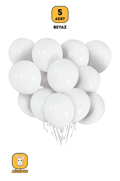 Mielibon 5 ADET Beyaz Balon - Pastel Renk